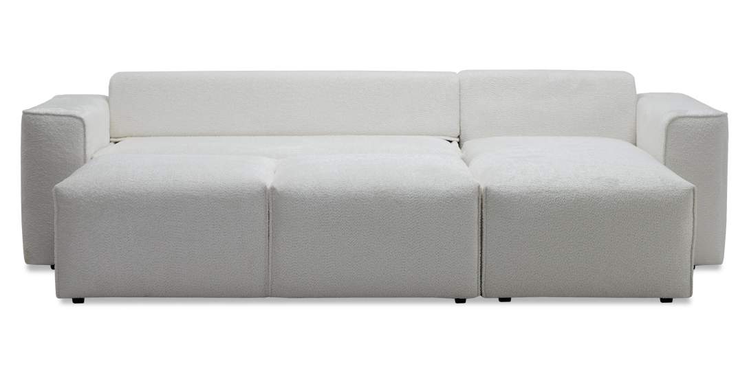 Угловой диван Матье Белоснежный шенилл