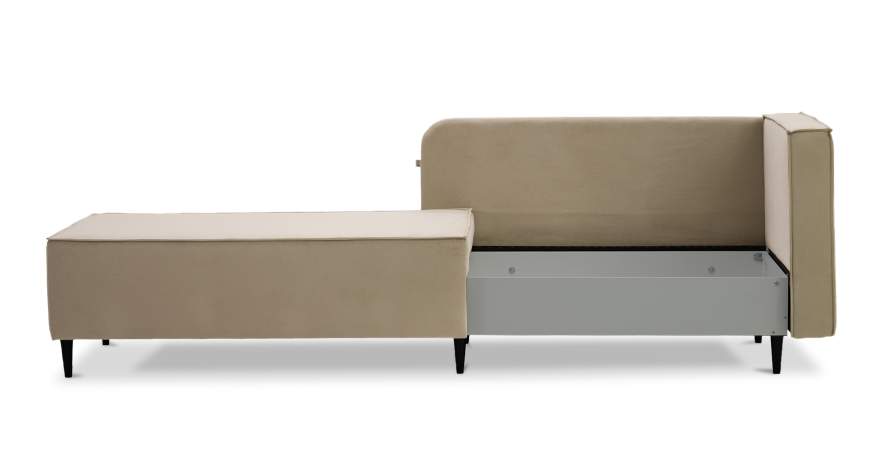 Угловая кушетка правая Элфи бежевый велюр