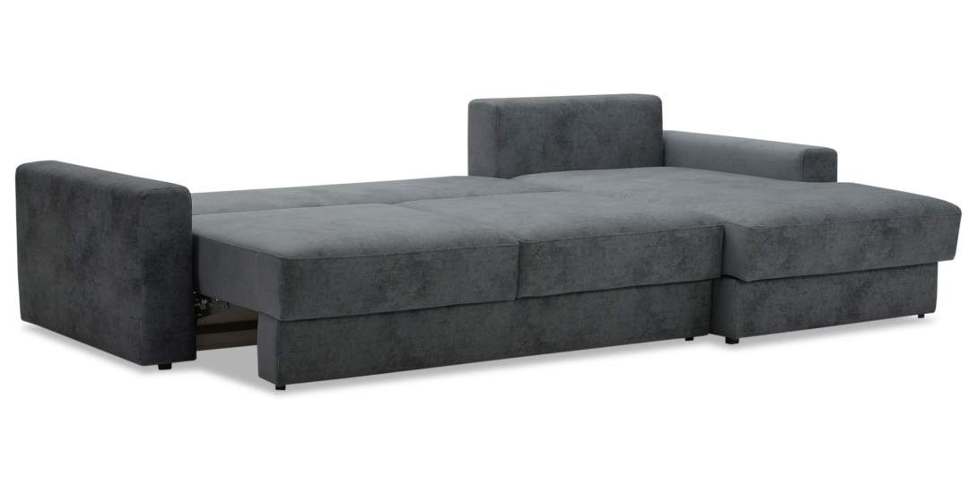 Угловой диван правый Вегас Графитовый велюр