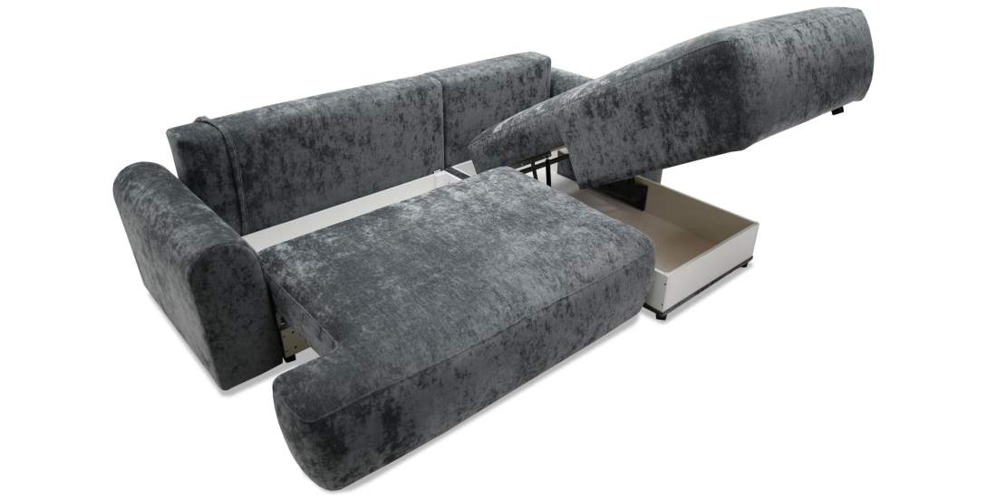 Угловой диван левый Кьянти Графитовый шенилл