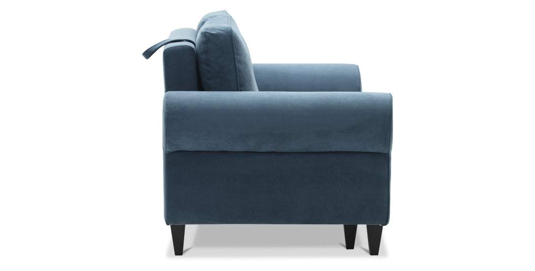 Прямой мини диван Гизела 120 Индиго велюр 