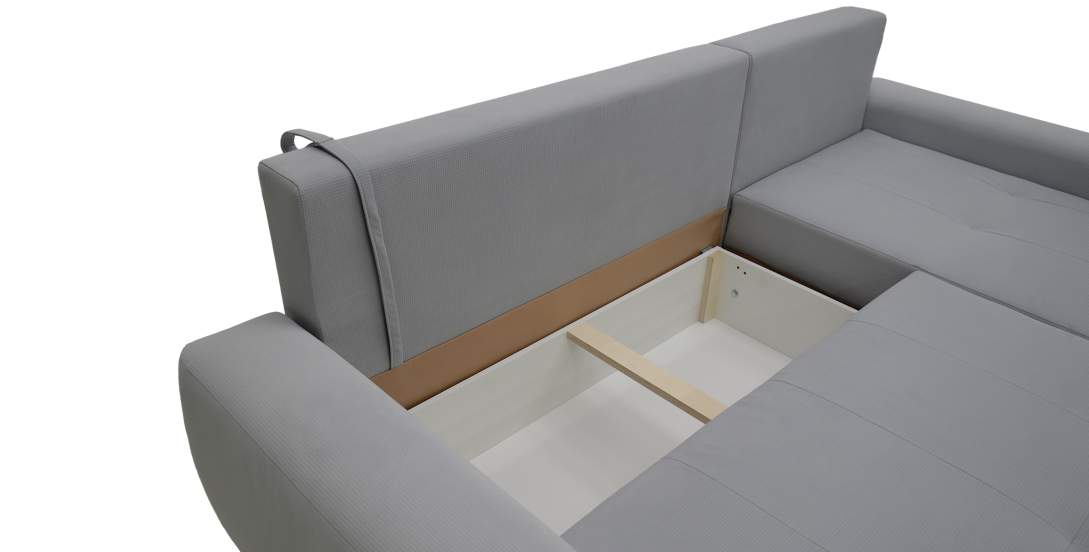 Угловой диван правый Коста светло-серый велюр