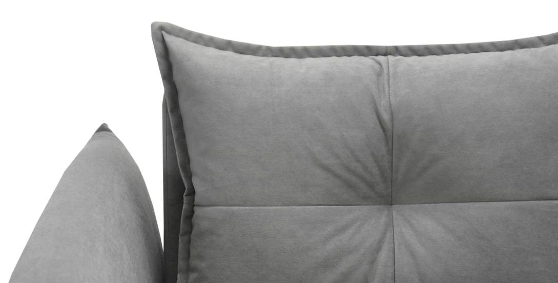 Прямой диван Лома Серый велюр