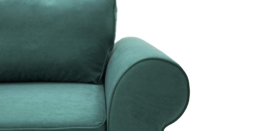 Прямой мини диван Гизела 140 изумрудный велюр