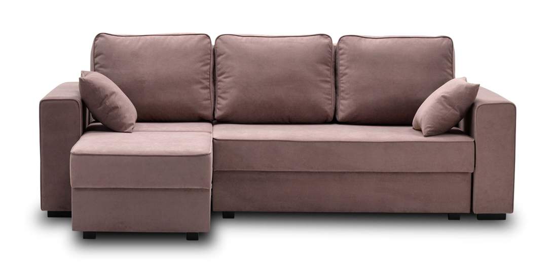 Диван трансформер Астон Пудрово-розовый велюр