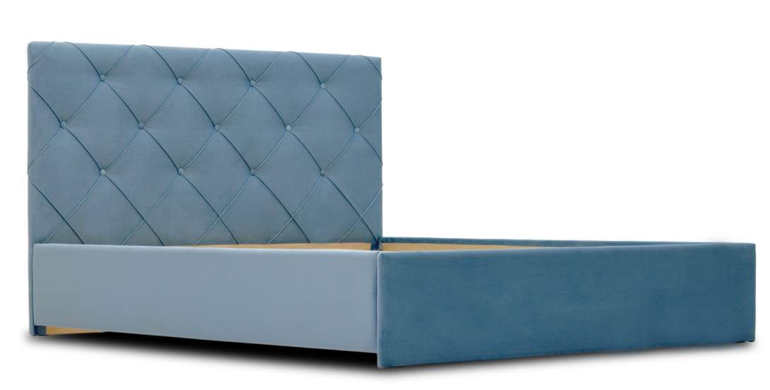 Двуспальная кровать Артэ 160 голубой велюр