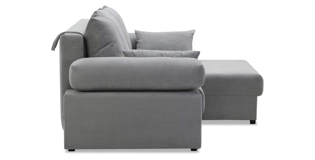 Угловой диван правый Тайлин Дымчатый серый велюр 