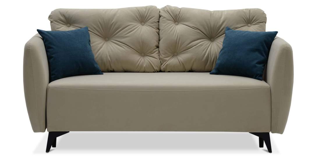 Прямой мини диван Тиволи 120 Айвори велюр 