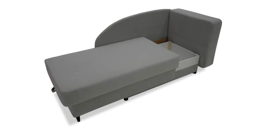 Угловая кушетка правая Иби светло-серый велюр