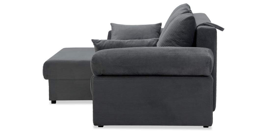 Угловой диван левый Тайлин Графитовый велюр