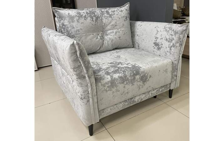 Кресло Лома жемчужно-серебряный велюр