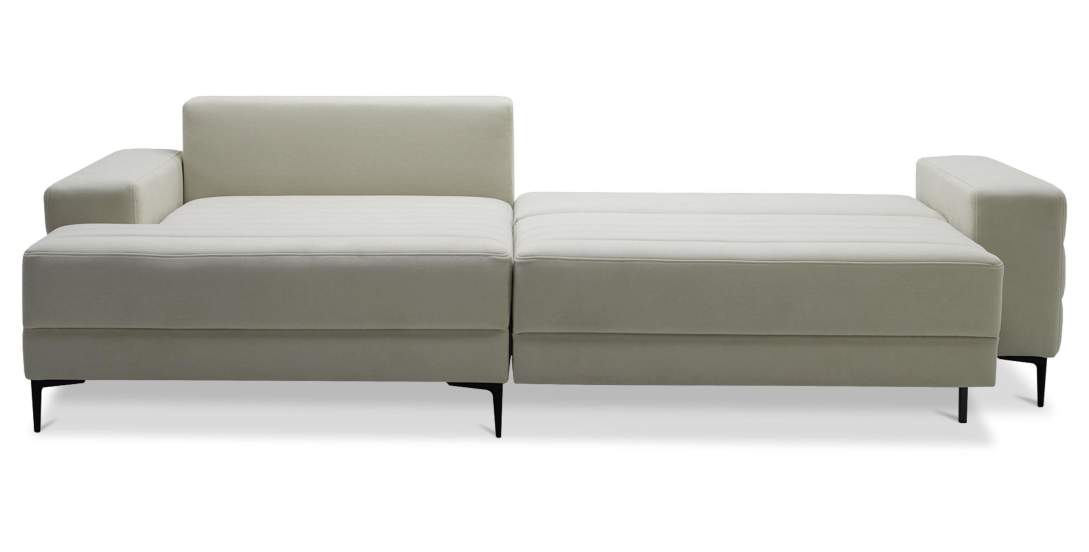 Угловой диван левый Белес Айвори велюр 