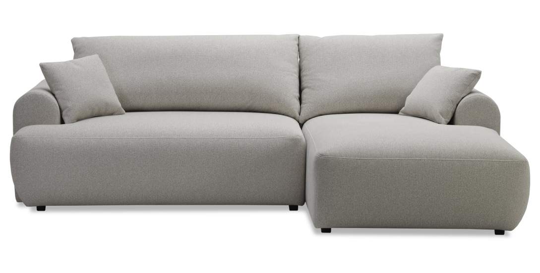 Угловой диван правый Кьянти Серо-бежевый велюр