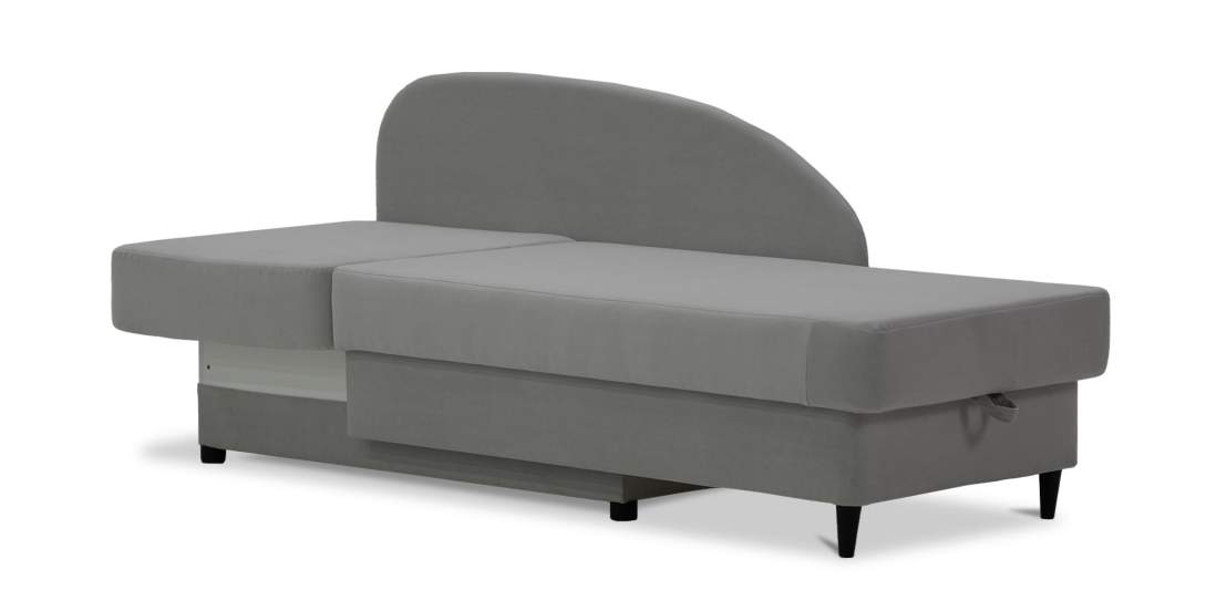 Угловая кушетка левая Иби светло-серый велюр