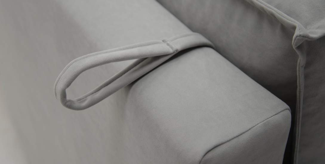 Прямой диван Фабио Дымчатый серый велюр