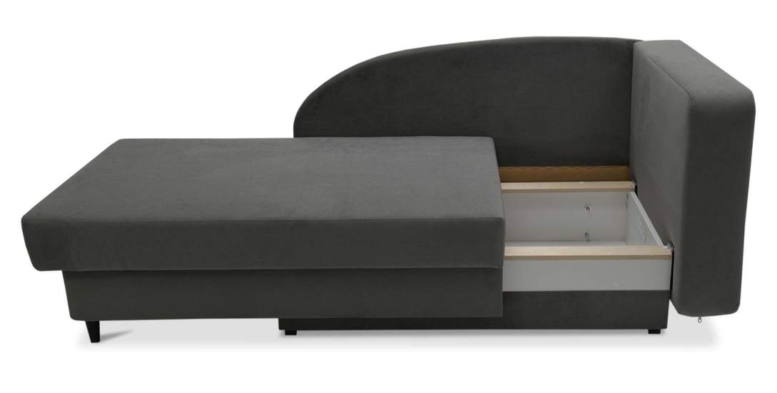 Угловая кушетка правая Иби Серый велюр