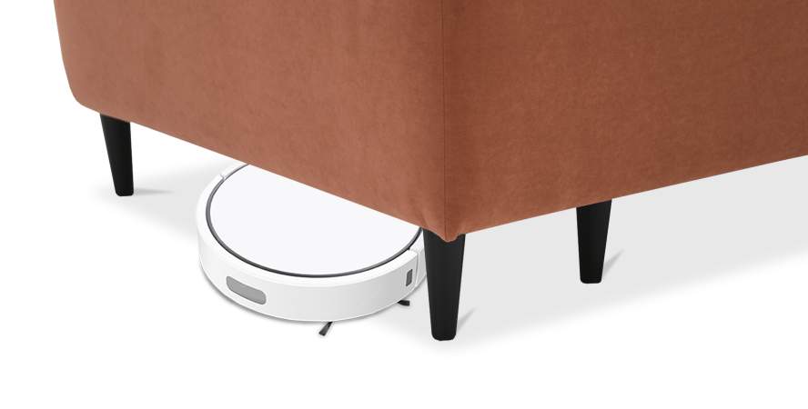 Угловая кушетка правая Элфи пыльно-терракотовый велюр