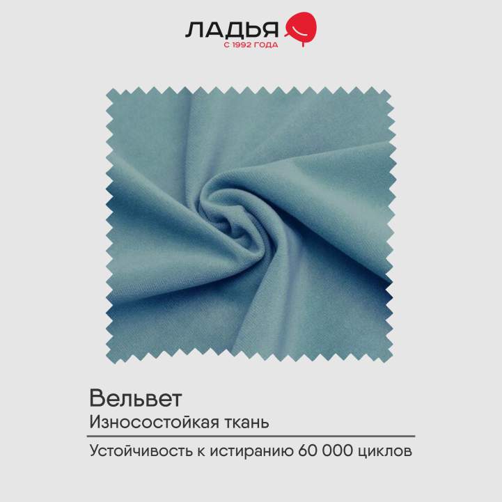 Двуспальная кровать Артэ 160 голубой велюр