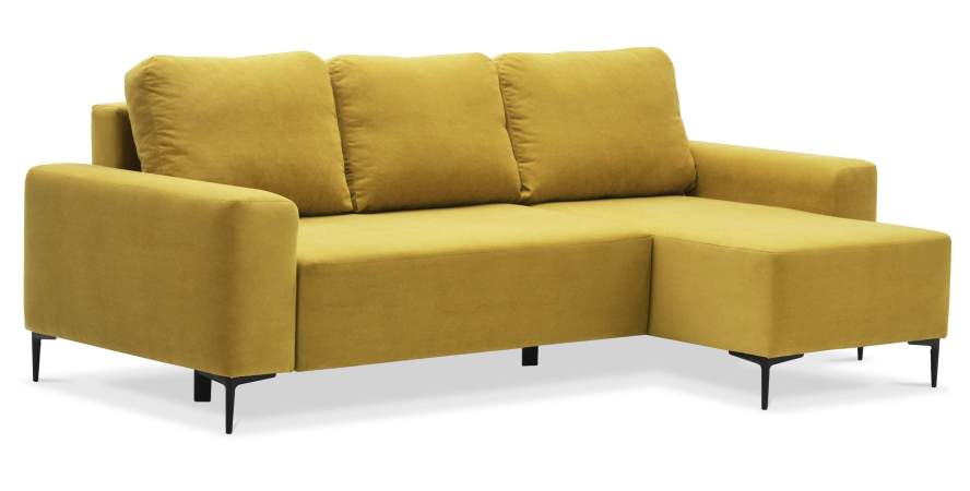 Угловой диван Вебер Горчичный велюр Уцененный