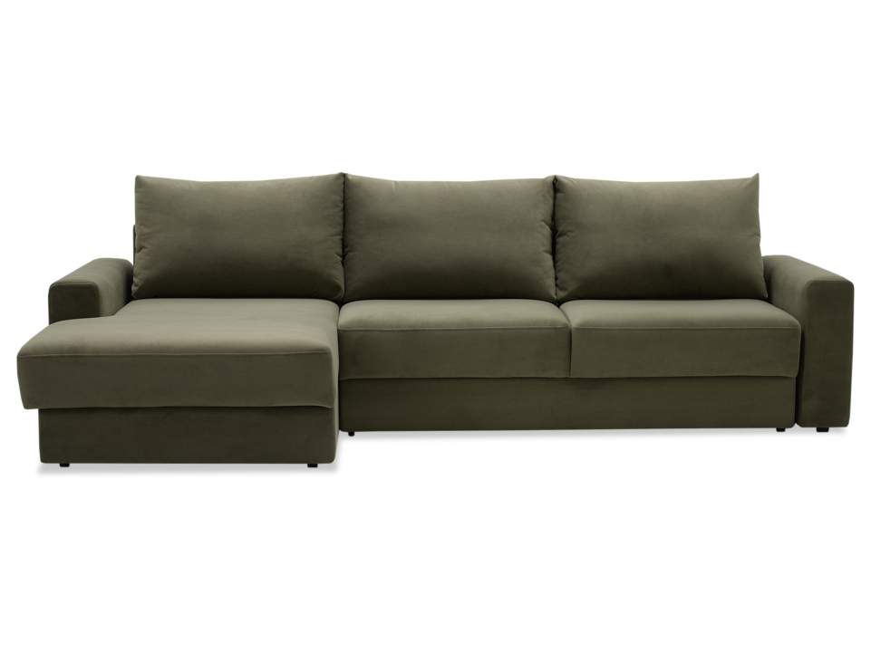 Угловой диван левый Вегас хаки велюр