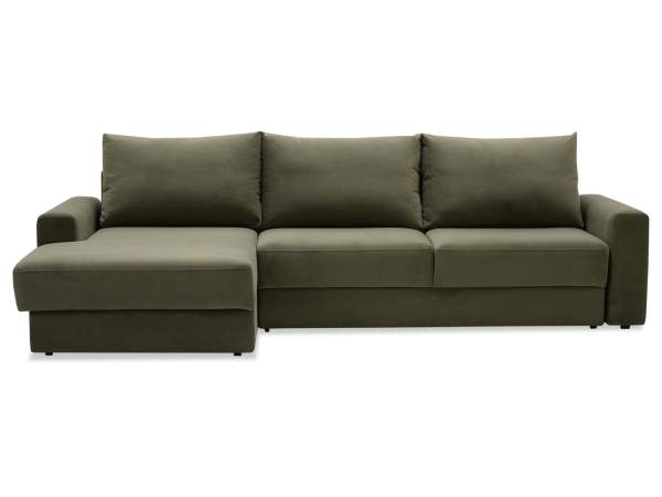 Угловой диван левый Вегас хаки велюр