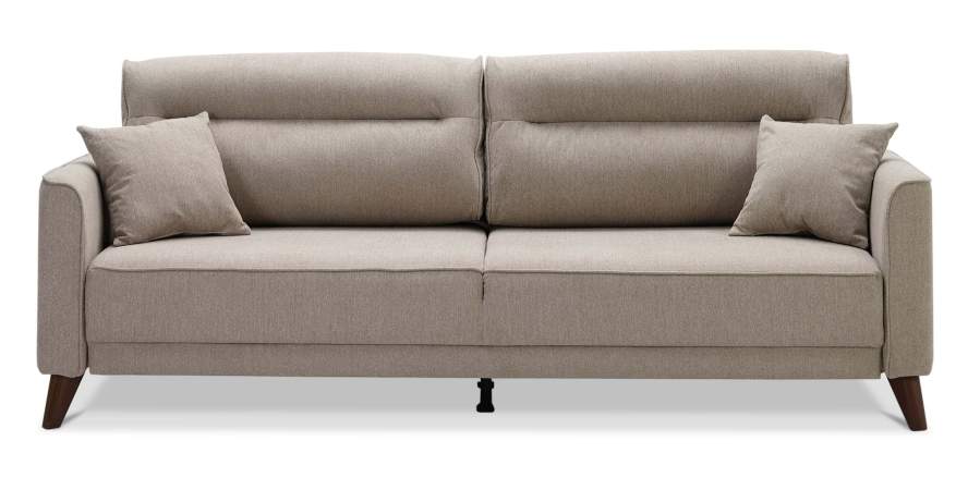 Прямой диван Авилла светло-бежевый велюр Уцененный