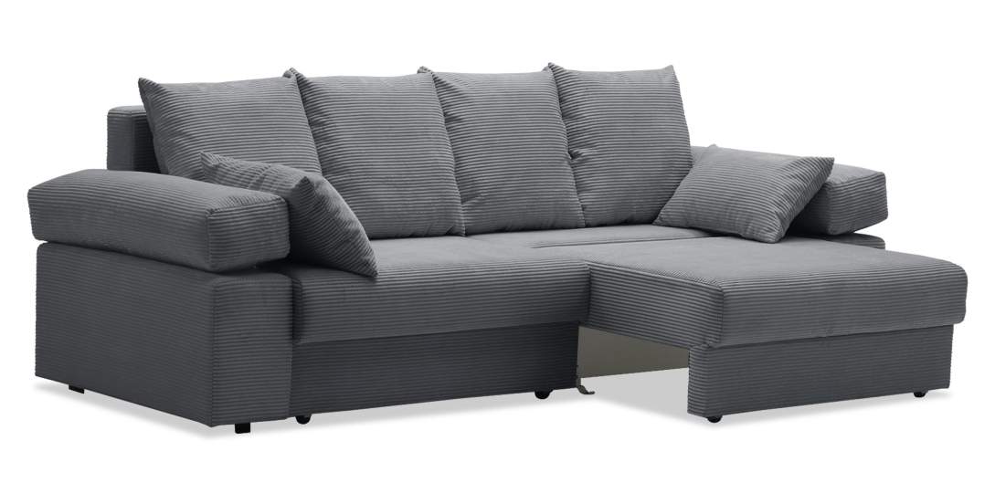 Прямой диван Тайлин Стальной велюр