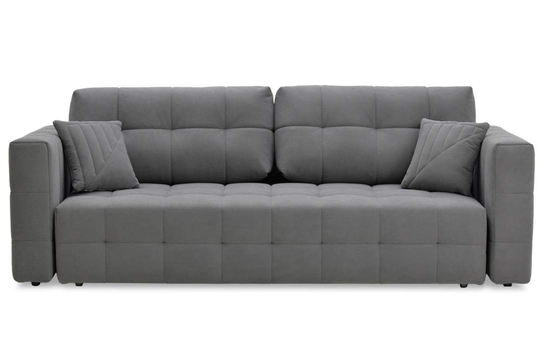 Прямой диван Энзо серый велюр