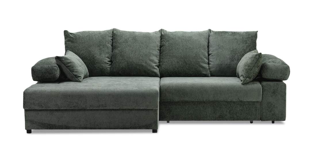 Угловой диван левый Тайлин Зеленый шенилл