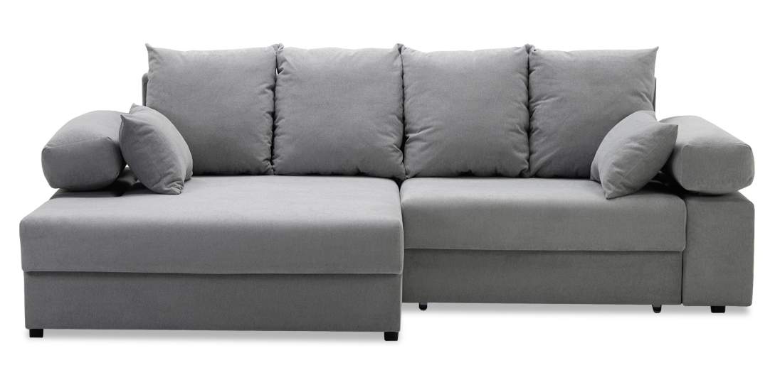 Угловой диван левый Тайлин Дымчатый серый велюр 