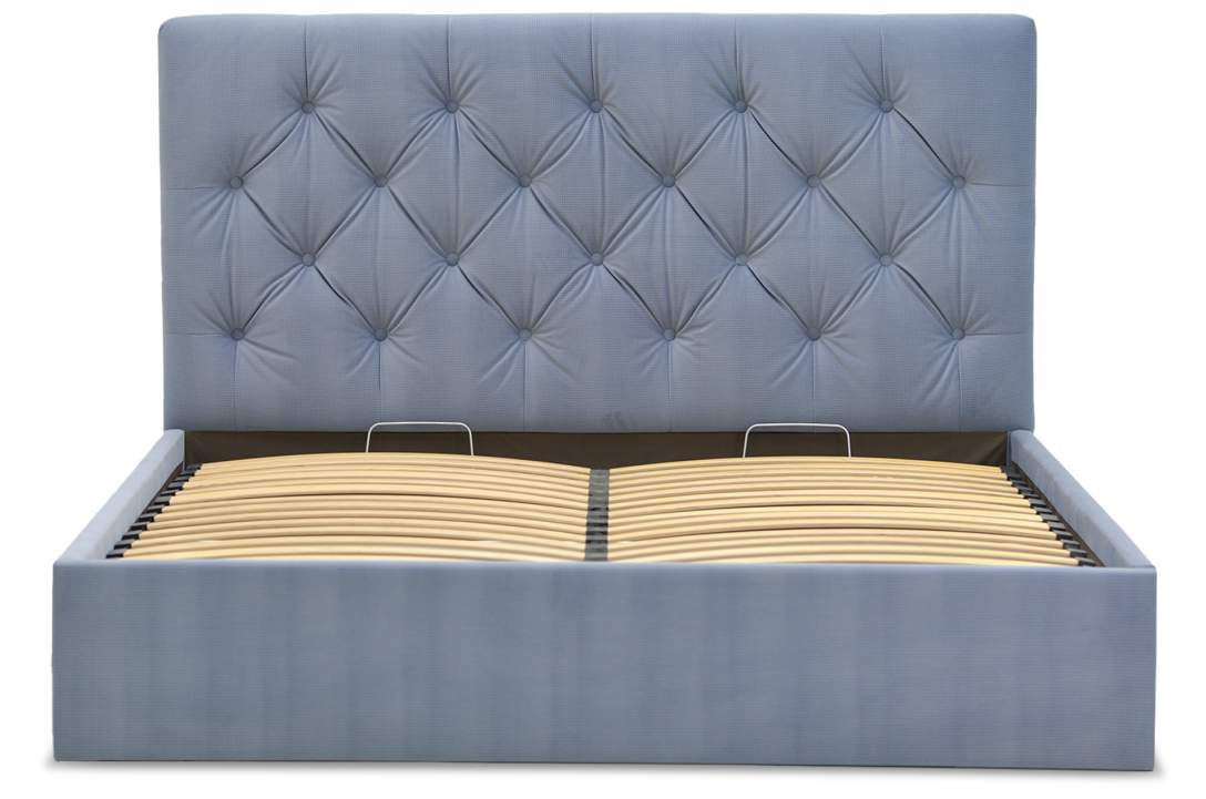 Двуспальная кровать Беллини 180 сине-фиолетовый велюр