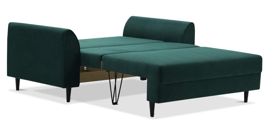 Прямой мини диван Касита 120 изумрудный велюр
