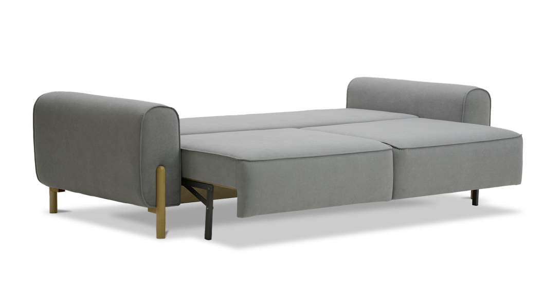 Прямой диван Тельда серый велюр