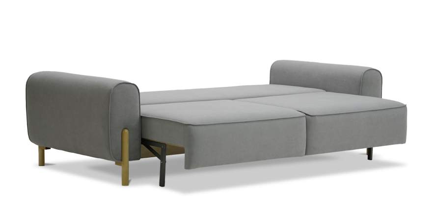 Прямой диван Тельда серый велюр