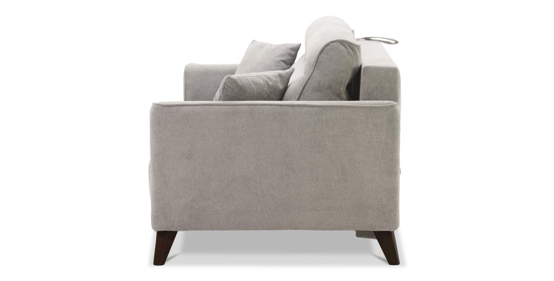 Прямой диван Авилла светло-серый велюр