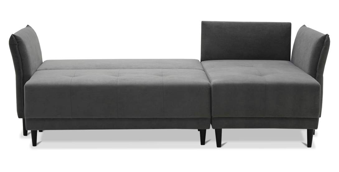 Угловой диван Лома Серый велюр