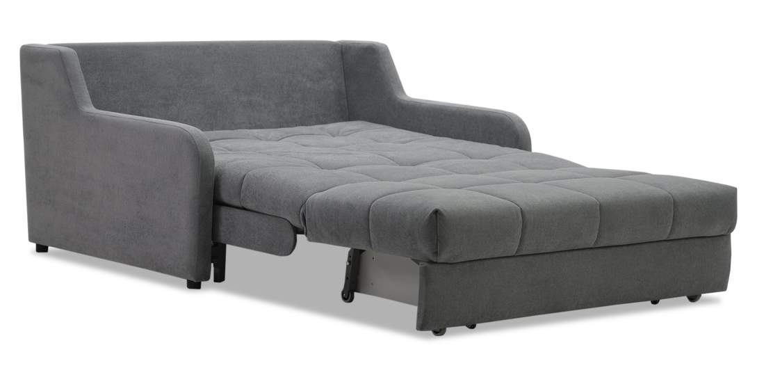 Прямой диван Стронг 140 серый велюр Уцененный