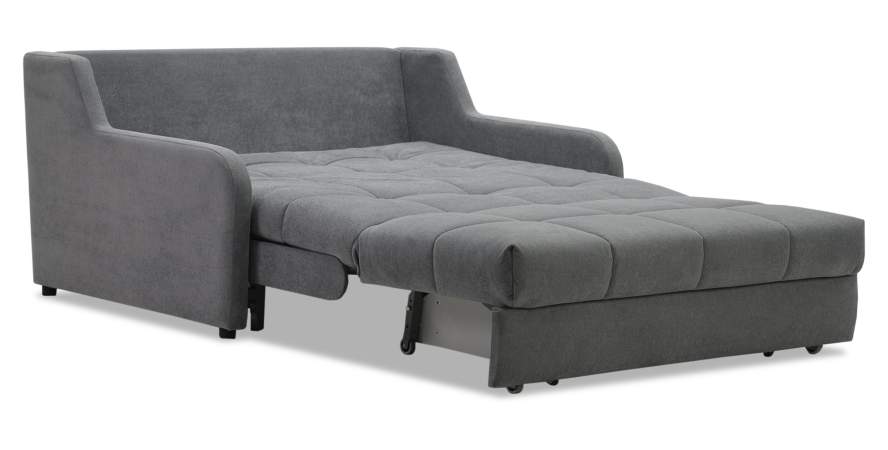 Прямой диван Стронг 140 серый велюр Уцененный