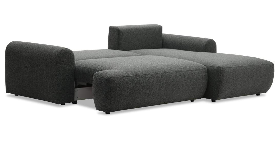 Угловой диван правый Кьянти Графитовый меланж букле