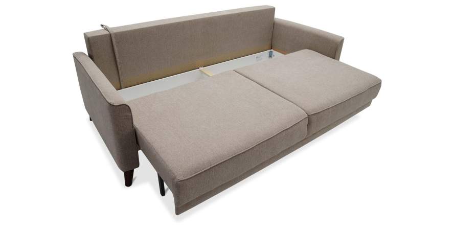 Прямой диван Авилла светло-бежевый велюр Уцененный