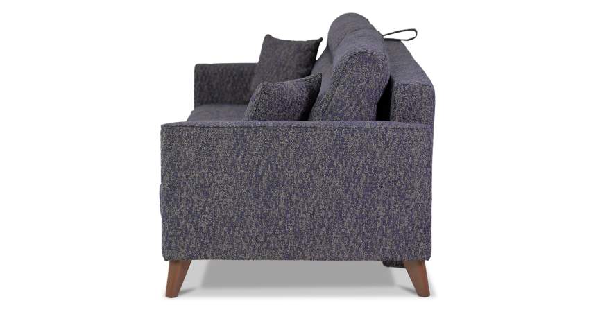 Прямой диван Авилла фиолетовая рогожка меланж