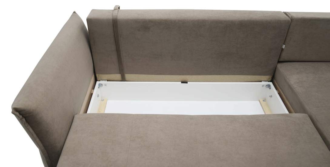 Угловой диван Лома светло-коричневый велюр