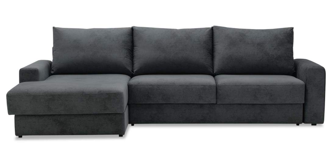 Угловой диван левый Вегас Графитовый велюр