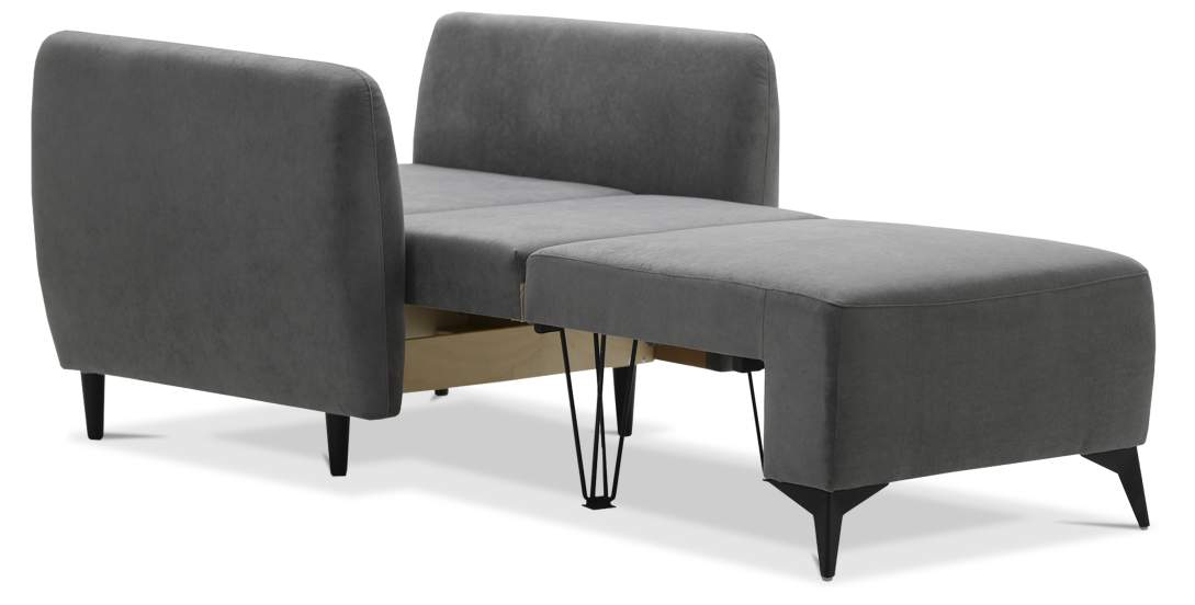 Раскладное кресло Тиволи серый велюр 