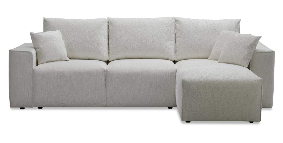 Угловой диван Матье Белоснежный шенилл