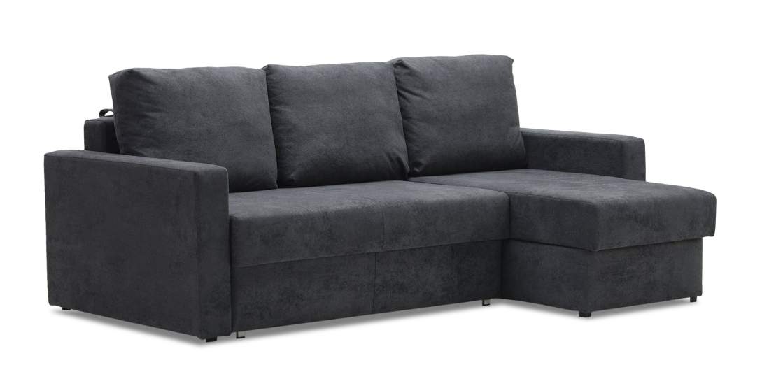 Угловой диван Мекс Графитовый букле