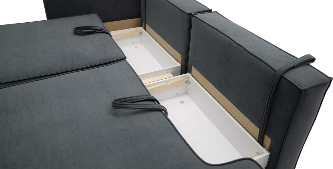 Угловой диван правый Рейф Графитовый велюр