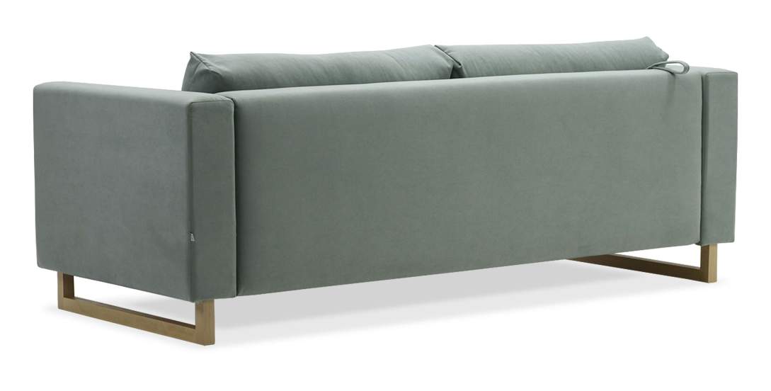 Прямой диван Каперс Пыльно-бирюзовый велюр