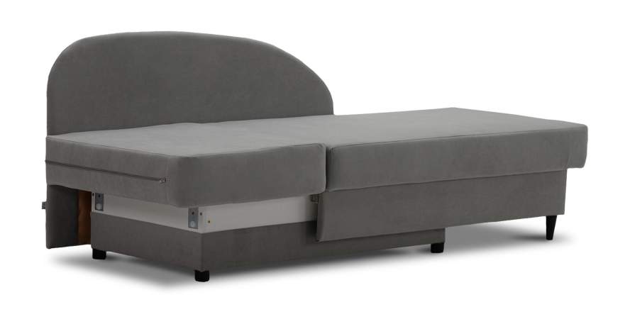 Угловая кушетка левая Иби Дымчатый серый велюр