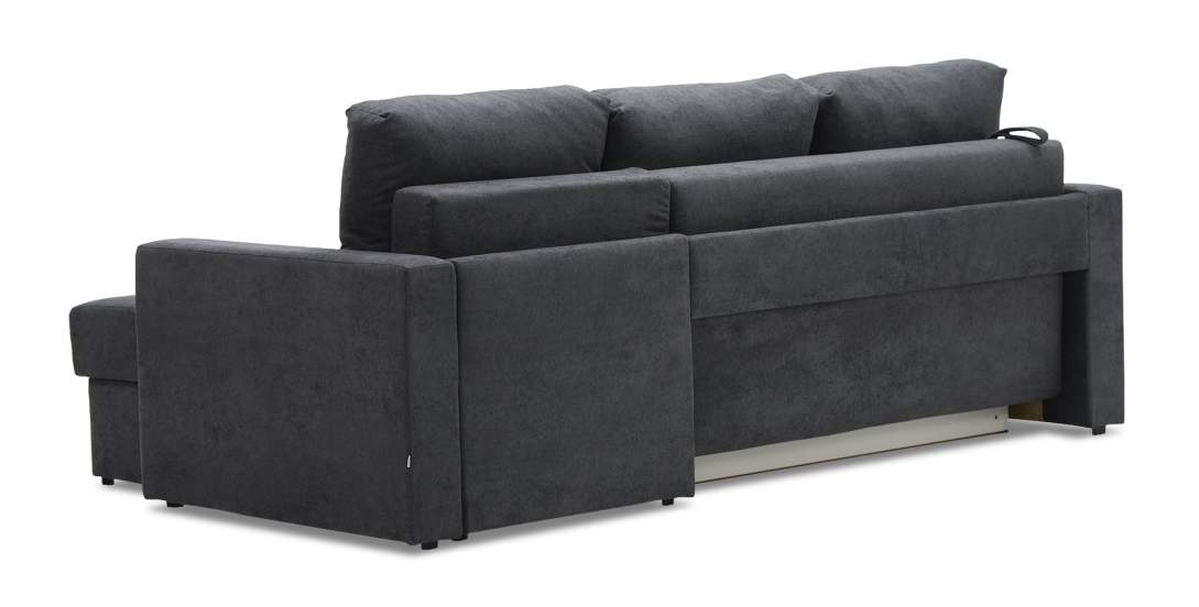Угловой диван Мекс Графитовый букле